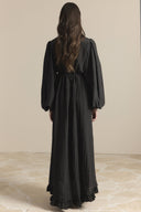 Asymmetrical Ruffled Pleated Dress