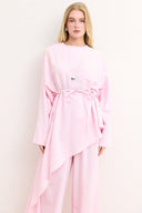 Asymmetric Belted Trouser Set