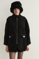Aveline Pocket Detail Curly Wool Coat