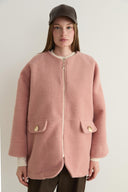 Aveline Pocket Detail Curly Wool Coat