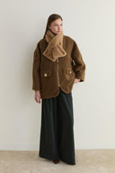 Aveline Pocket Detail Curly Wool Coat