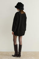 Aveline Pocket Detail Curly Wool Coat