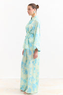 Sophia Satin Printed Yoryo Chiffon Pants Set