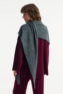 Front-Tie Knit Shawl Scarf