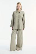 Cuffed Striped Trouser Set