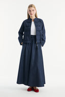 Denim Skirt Set with Front Detailing