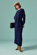 Aller Detailed Tie-Front Knit Dress