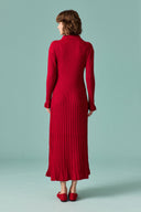 Nellie Gold Button-Detail Knit Dress