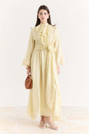 Front and Sleeve Ruffle Dress