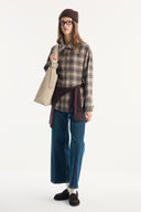 Plaid Shirt with Waist-Defining Detail