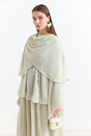 Shoulder Pleat Detail Yoryo Chiffon Pants Set
