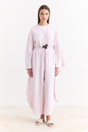 Linen Trousers Set with Waist Tie Detail