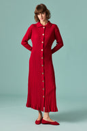 Nellie Gold Button-Detail Knit Dress