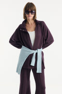 Belted Detail Stand-Up Collar Relaxed Trouser Set