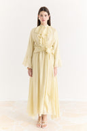 Front and Sleeve Ruffle Dress