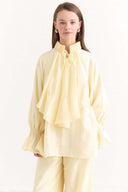 Pants Set with Ruffle Sleeve Details