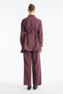 Button Detail Ribbed Pants Set