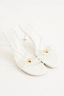 Oval Stone Detailed Heeled Mules