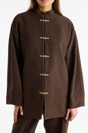 Accessory Loop Detail Stand Collar Jacket