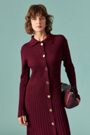Nellie Gold Button-Detail Knit Dress