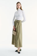 Belted Pleated Skirt