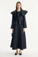 Jacket and Ruffle Detail Skirt Suit