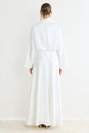 Satin Evening Dress with Tie Detail