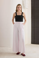 Linen Trousers with Tie-Detail