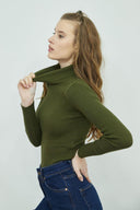 Fisherman Turtleneck Sweater - Khaki