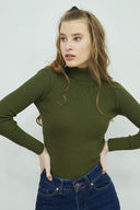 Fisherman Turtleneck Sweater - Khaki