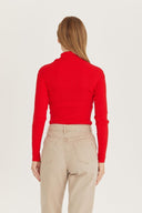 Fisherman Turtleneck Sweater - Red