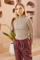 Fisherman Turtleneck Sweater - Mink