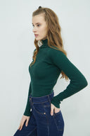 Fisherman Turtleneck Sweater - Emerald