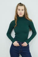 Fisherman Turtleneck Sweater - Emerald