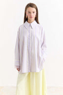 Lace-Detail Striped Shirt