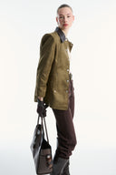 Liora Contrast Collar Suede Jacket