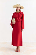 Wide Sleeve Detail Linen Dress
