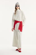 Stand-Up Collar Belted Set with Comfortable Trousers