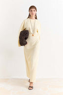 Linen Dress with Wide Sleeve Detail