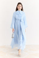 Front and Sleeve Ruffled Dress
