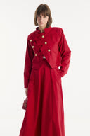 Skirt Set with Asymmetric Button Detail