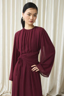 Elastic Waist Chiffon Dress
