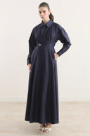 Waist-Defining Compact Satin Dress