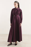 Waist-Defining Compact Satin Dress