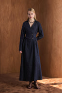 Stone-Embellished Fitted Waist Dress
