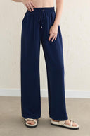 Elastic Waist Wide-Leg Trousers