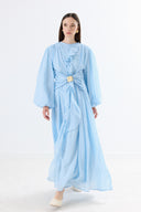 Berila Belted Ruffled Hem Dress