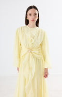 Berila Belted Ruffle Hem Dress