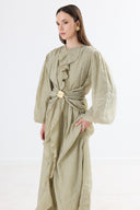 Berila Belted Ruffle Hem Dress