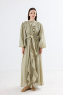 Berila Belted Ruffle Hem Dress